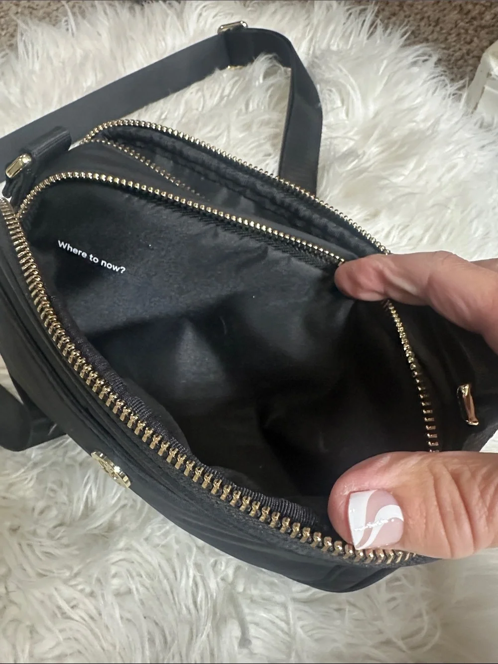 lululemon athletica Black Nylon Crossbody Messenger Bag